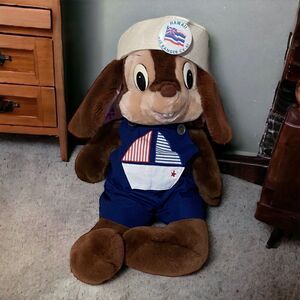 Vintage FIEVEL Plush Stuffed Animal 1986 Custom Clothes USN USS Ranger CV-61